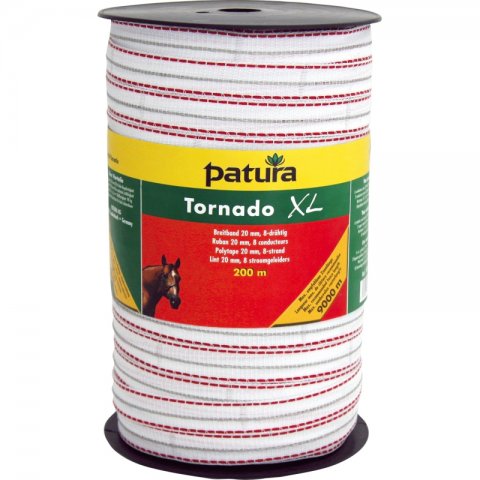 Patura tornado xl lint 20mm wit/rood 200m of 400m