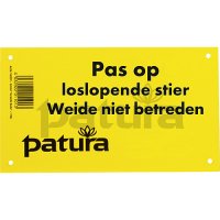 Patura waarschuwingsbord loslopende stier diverse talen