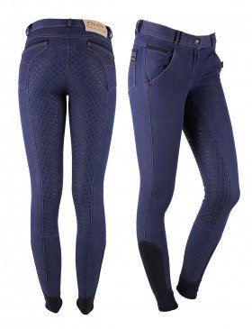 QHP Rijbroek Denim Anti-slip Fullseat