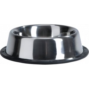 Rvs eet of drinkbakje met antisliprand - 25.5 cm