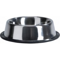 Rvs eet of drinkbakje met antisliprand - 25.5 cm