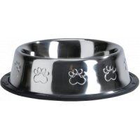 Rvs eet of drinkbakje antislip met voetprint - 16.5 cm